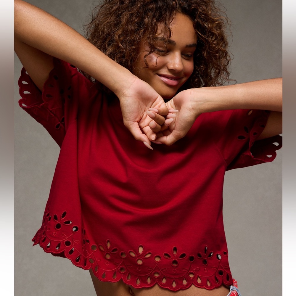 AE Boxy Eyelet T-Shirt